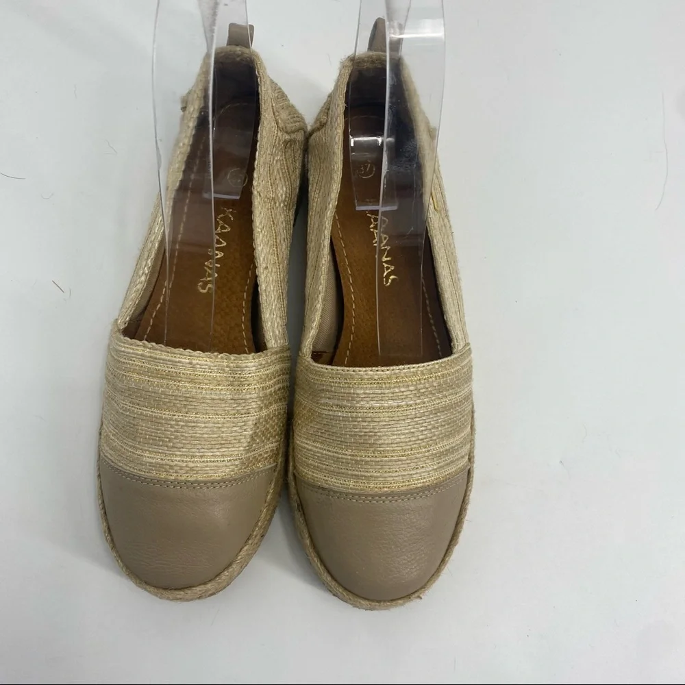 Kaanas platform espadrille slip on leather and jute 7